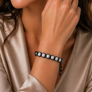 Six-Ball Shamballa Bracelet in 925 sterling silver – angle view
