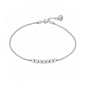 Luna Bead Sterling Silver Anklet in 925 sterling silver – main view