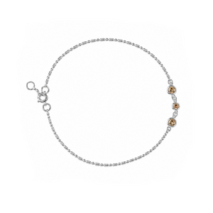 Trinity Halo Station Anklet in 925 sterling silver – additional view