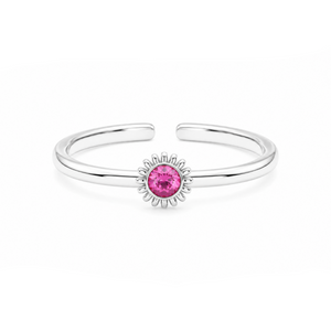 Aurora Bloom Floral Toe Ring in 925 sterling silver – back view