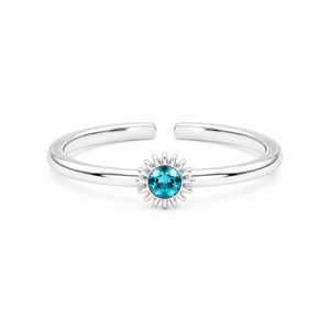 Aurora Bloom Floral Toe Ring in 925 sterling silver – side view