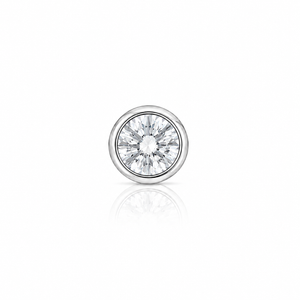 2mm Round Crystal Glue-Set Nose Stud in 925 sterling silver – angle view