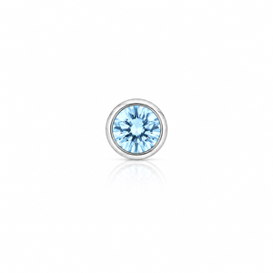 2mm Round Crystal Glue-Set Nose Stud in 925 sterling silver – back view