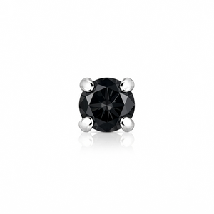 2mm Round Crystal Prong-Set Nose Stud in 925 sterling silver – side view