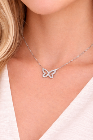 Butterfly Necklace in 925 sterling silver – angle view