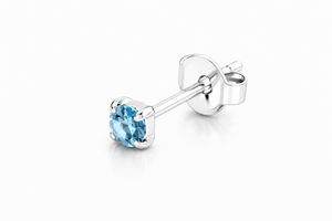 Luna Solitaire Birthstone Stud Earrings in 925 sterling silver – additional view