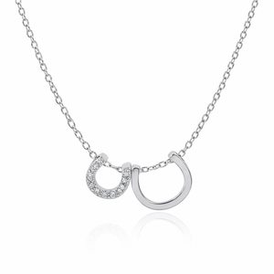 Double Horseshoe Necklace in 925 sterling silver – main view