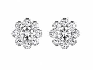 Bloom Halo Flower Stud Earrings in 925 sterling silver – additional view