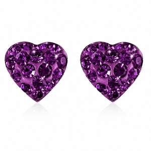 Celeste Crystal Heart Stud Earrings in 925 sterling silver – main view