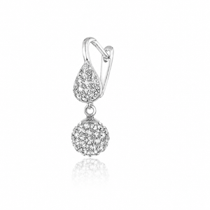 Celeste Pavé Teardrop Earrings in 925 sterling silver – side view