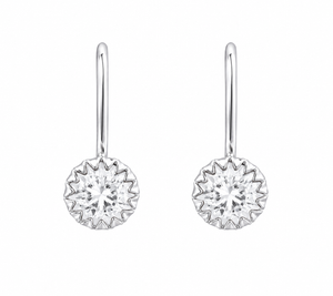 Celeste Solitaire Drop Earrings in 925 sterling silver – main view