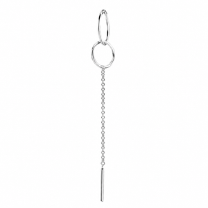 Celestia Double Halo Threader Earrings in 925 sterling silver – angle view