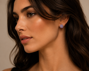 Celestia Pavé Sphere Stud Earrings in 925 sterling silver – additional view