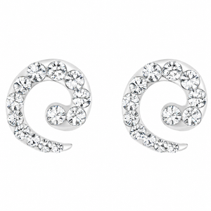 Celestia Spiral Crystal Stud Earrings in 925 sterling silver – additional view