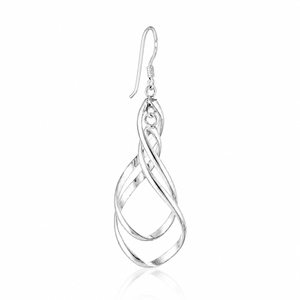 Celestial Cascade Twist Drop Earrings in 925 sterling silver – side view