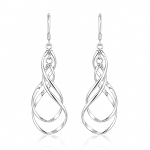Celestial Cascade Twist Drop Earrings in 925 sterling silver – main view