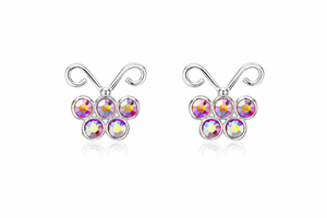 Celestial Crystal Cluster Stud Earrings in 925 sterling silver – additional view