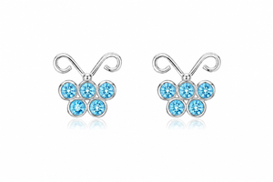 Celestial Crystal Cluster Stud Earrings in 925 sterling silver – additional view