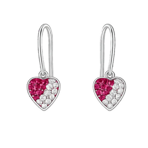 Celestial Heart Crystal Drop Earrings in 925 sterling silver – additional view