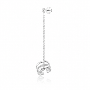 Celestial Orbit Ear Cuff Chain Earring in 925 sterling silver – side view