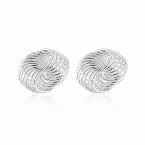 Celestial Spiral Knot Stud Earrings in 925 sterling silver – main view