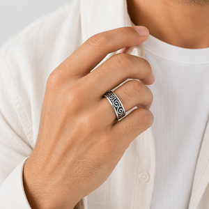 Celtic Spiral Lace Ring in 925 sterling silver – angle view