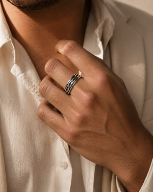 Celtic Weave Ring in 925 sterling silver – angle view