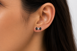 Crimson Bow Stud Earrings in 925 sterling silver – additional view