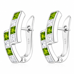 Crossover Huggie Earrings in 925 sterling silver – angle view
