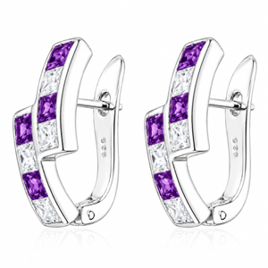 Crossover Huggie Earrings in 925 sterling silver – main view