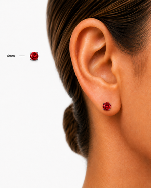Round Crystal Stud Earrings in 925 sterling silver – additional view