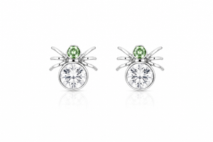 Enchanted Spider Crystal Stud Earrings in 925 sterling silver – additional view