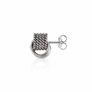 Heritage Twist Knot Stud Earrings in 925 sterling silver – side view