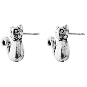 Luna Cat Stud Earrings in 925 sterling silver – side view