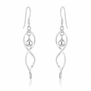 Luna Orbit Twist Drop Earrings in 925 sterling silver – main view