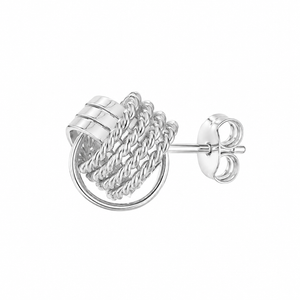 Luna Woven Knot Stud Earrings in 925 sterling silver – additional view