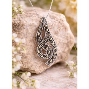 Marcasite Twist Pendant in 925 sterling silver – additional view