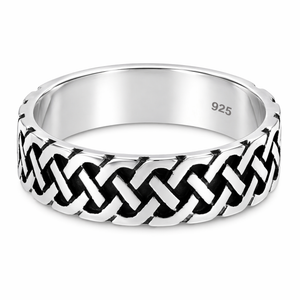 Wide Celtic Knot Band Ring in 925 sterling silver – main view