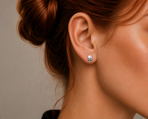 Noir Skull Stud Earrings in 925 sterling silver – angle view