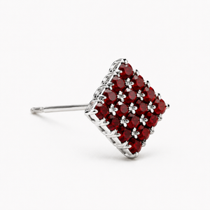 Princess Pavé Square Stud Earrings in 925 sterling silver – additional view