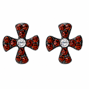 Rouge Croix Crystal Stud Earrings in 925 sterling silver – main view