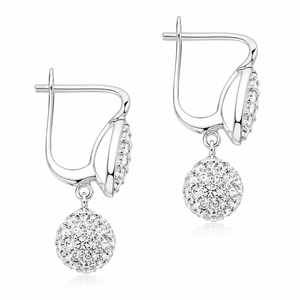 Celestial Drop Orb Earrings in 925 sterling silver – side view