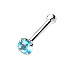 Round Crystal Nose Pin Stud in 925 sterling silver – additional view