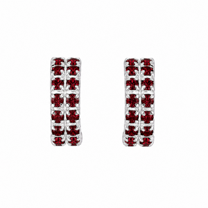 Radiance Sterling Silver Pavé Huggie Earrings in 925 sterling silver – main view