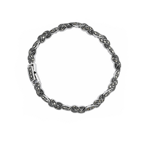 Marcasite Twist X Link Bracelet in 925 sterling silver – main view