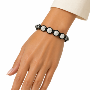 Five-Ball Shamballa Bracelet in 925 sterling silver – angle view