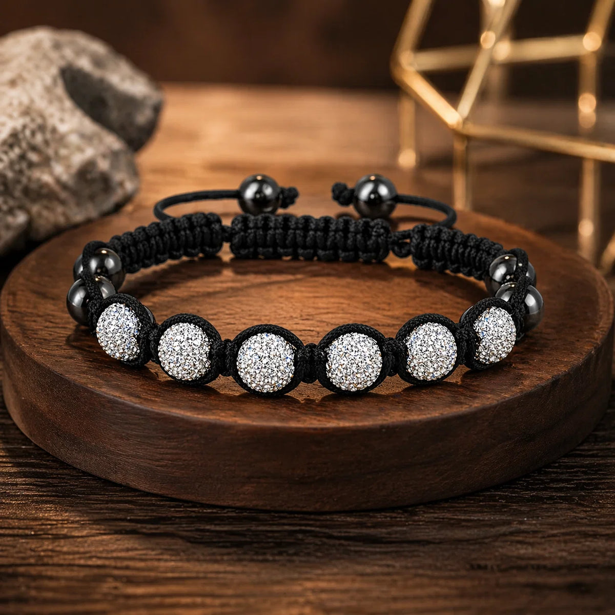 Six-Ball Shamballa Bracelet in 925 sterling silver – side view