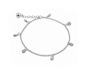 Seashell Whisper Charm Anklet in 925 sterling silver – main view