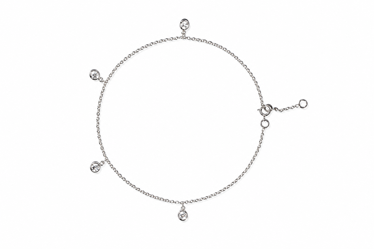 Starlight Floating Trio Anklet in 925 sterling silver – main view