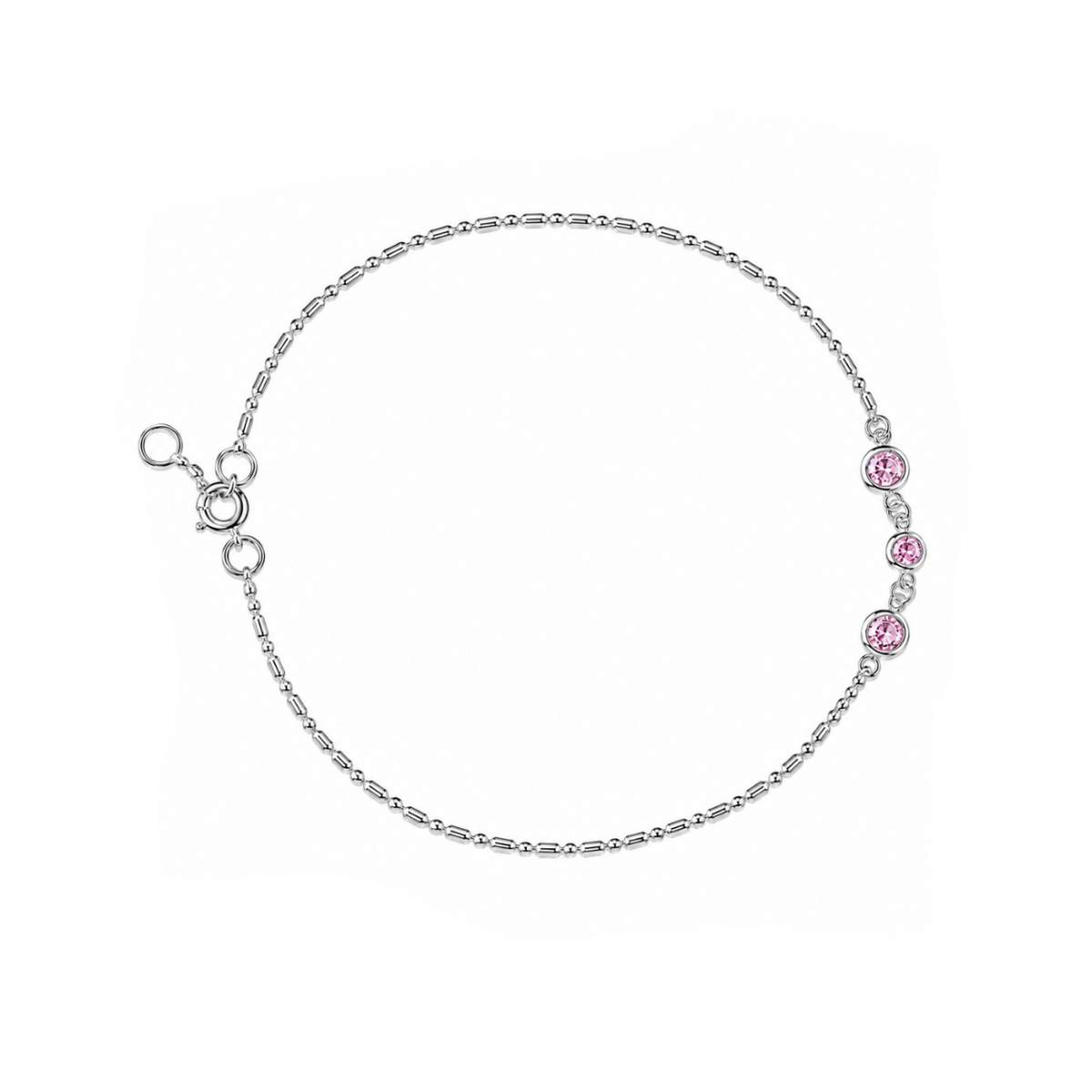 Trinity Halo Station Anklet in 925 sterling silver – main view